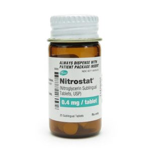NitroQuick Nitroglycerin Sublingual, 0.4mg tablets - 25 tablets/bottle
