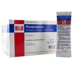 Racepinephrine Inhalation Solution, 2.25%, 11.25g/0.5mL, 30/box