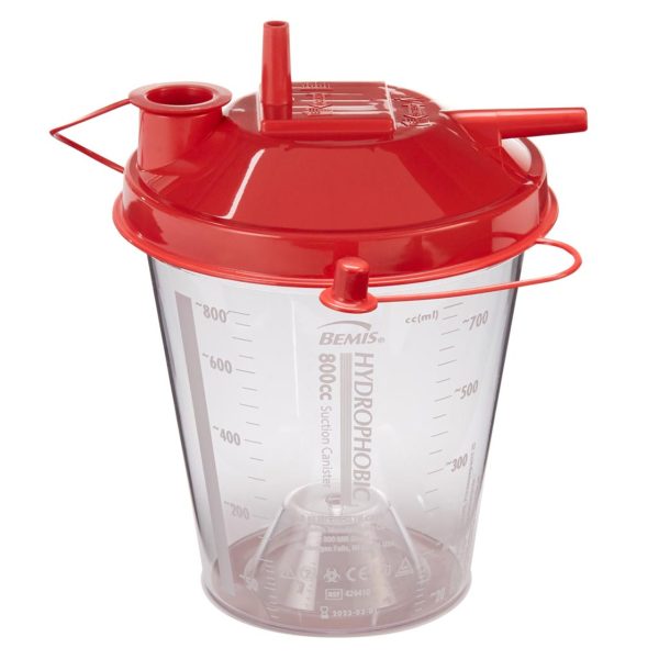 Bemis Hydrophobic Rigid Suction Canisters 800cc with Hydrophobic Shutoff Filter