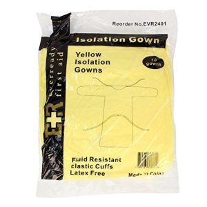 Ever Ready First Aid Isolation Gown, Yellow (Pack of 10)