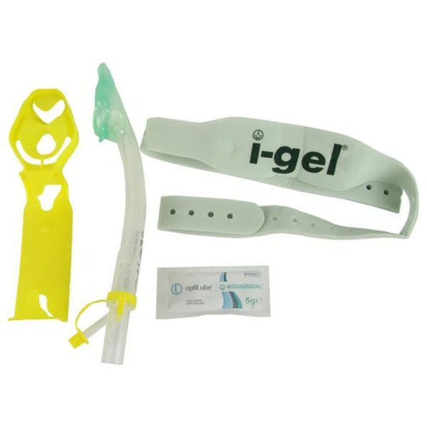 I-GEL, O2 resus pack airway, orange, size 5, large adult (90+kg, 198+lbs)