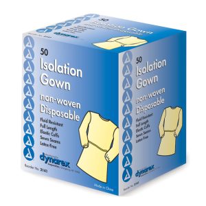 Impervious Poly Coated White Isolation Gown 50/cs