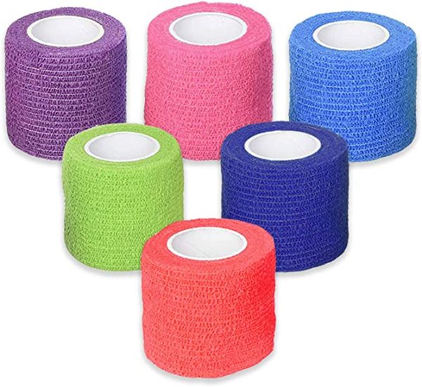 Cohesive Bandage Rolls, Assorted Colors, 2'' x 5 yds - 36/box