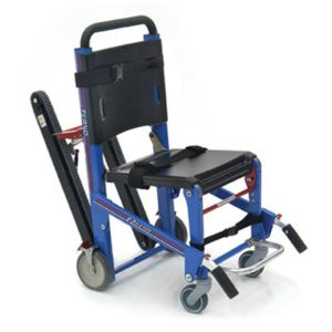 EZ-Glide Stair Chair With IV, Locking Handles, Track & ABS Panels - Electric Blue