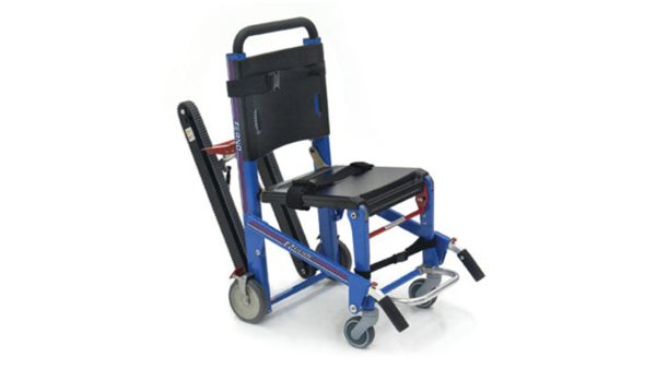 EZ-Glide Stair Chair With IV, Locking Handles, Track & ABS Panels - Electric Blue