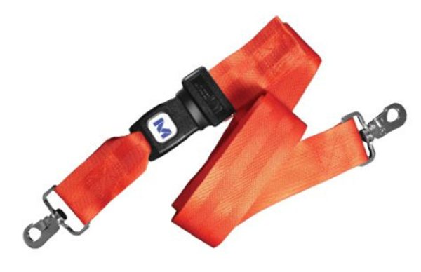 Morrison Nylon Backboard Straps 5' with Metal Push Button Buckle - Orange